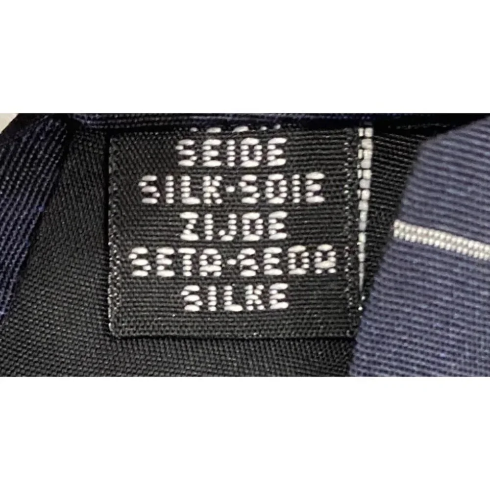 Strellson Navy Blue Silk Pin Striped Tie Men 3.25